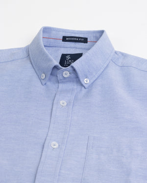 Camisa Manga Corta Oxford Azul