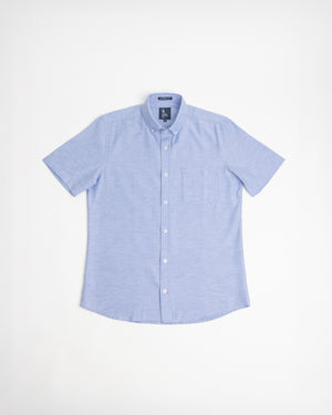 Camisa Manga Corta Oxford Azul