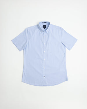 Camisa Manga Corta Oxford Celeste