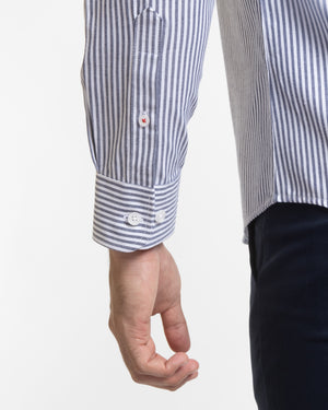 Camisa Modern Fit Oxford Rayas Azul