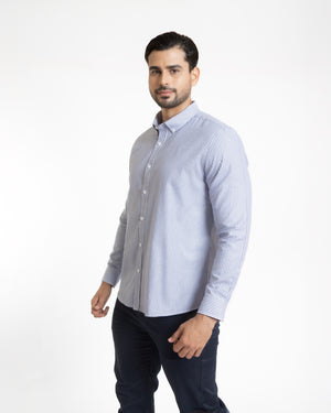Camisa Modern Fit Oxford Rayas Azul