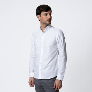 Camisa Modern Fit Oxford PC Blanco