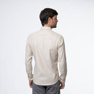 Camisa Modern Fit Oxford PC Beige