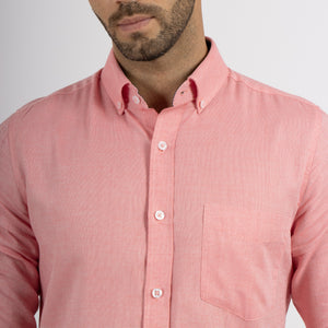 Camisa Lima Shirt Modern Fit Oxfordine Coral