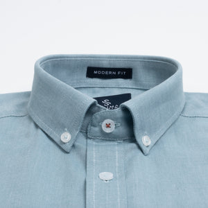 Camisa Manga Corta Oxfordine Turquesa