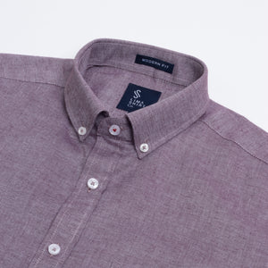 Camisa Manga Corta Oxfordine Vino