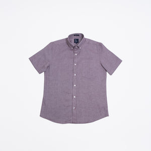 Camisa Manga Corta Oxfordine Vino