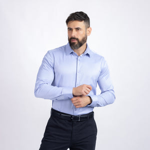 Camisa Slim Fit Milano Stretch Azulino