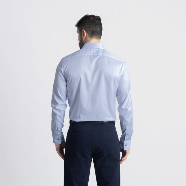 Camisa Slim Fit Milano Stretch Celeste