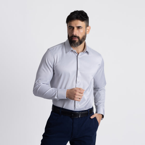 Camisa Slim Fit Milano Stretch Plomo