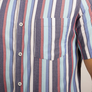 Camisa Modern Fit Striped Aqua