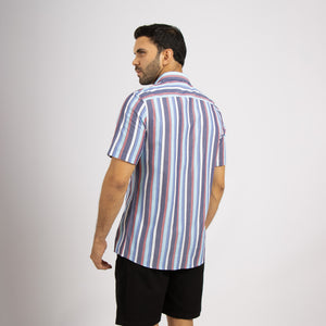 Camisa Modern Fit Striped Aqua