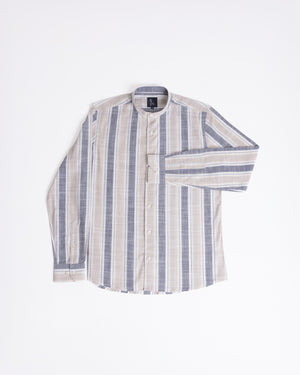 Camisa Viena Manga Larga Neru Beige Azul