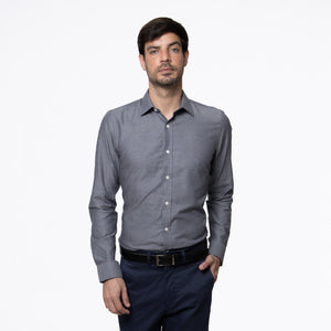 Camisa Manga Larga Modern Fit Veneto Acero