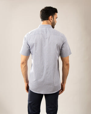 Camisa Manga Corta Button Down Vermont Plomo