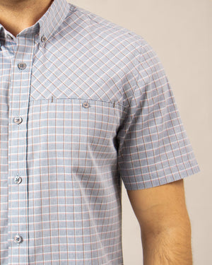 Camisa Manga Corta Button Down Vermont Plomo