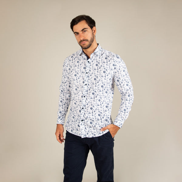 Camisa Manga Larga Modern Fit Spello Prusia Blue