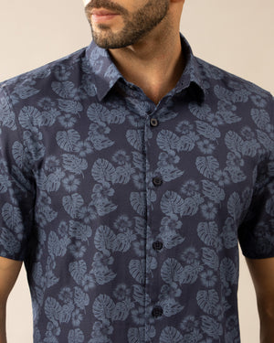 Camisa Relaxed Fit Florencia Azul