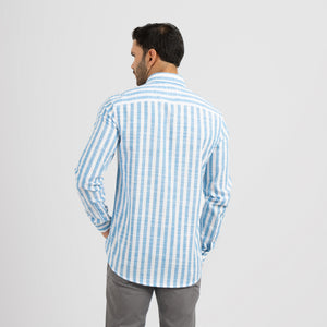 Camisa Modern Fit Lines Turquesa