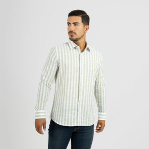 Camisa Modern Fit Lines Olivo