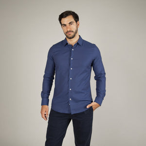 Camisa Manga Larga Modern Fit Mattia Azul