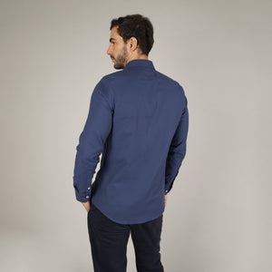 Camisa Manga Larga Modern Fit Mattia Azul