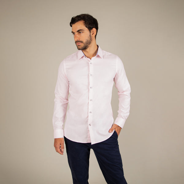 Camisa Manga Larga Modern Fit Mattia Rosado