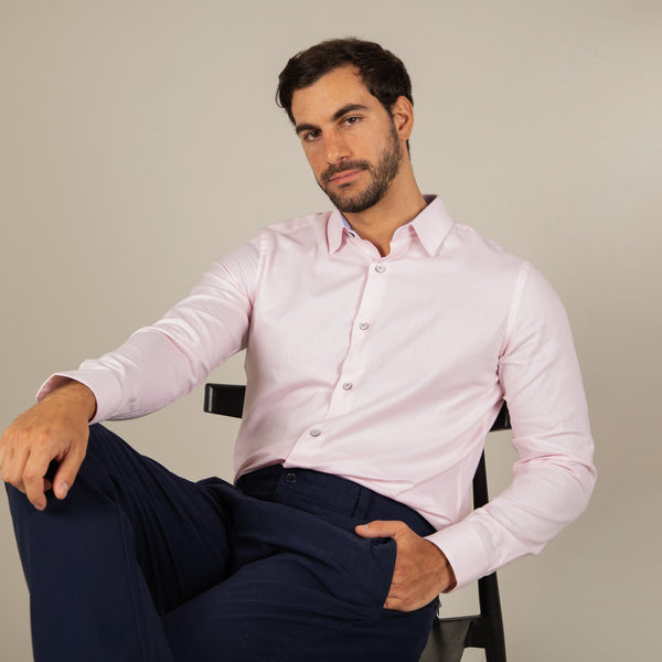 Camisa Manga Larga Modern Fit Mattia Rosado