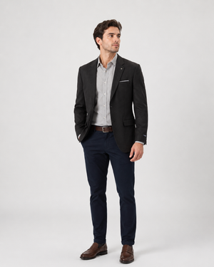 Saco Suede Gennaro Donatelli Slim Fit Negro