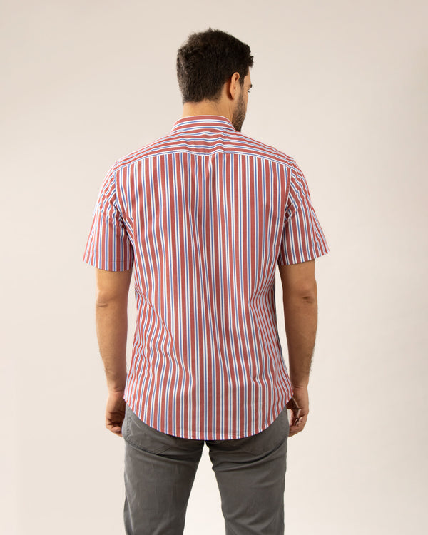 Camisa Manga Corta Button Down Vermont Rojo