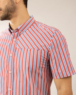 Camisa Manga Corta Button Down Vermont Rojo