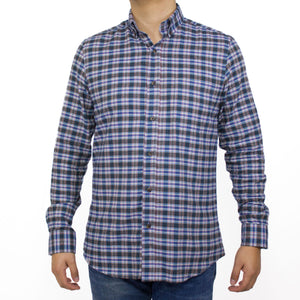 Camisa Lima Shirt Manga Larga Flannel Touch Azul Persia